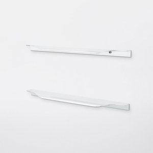 Lot de 2 poignées  anodisé effet chromé brossé "Andali" L 29,7 cm