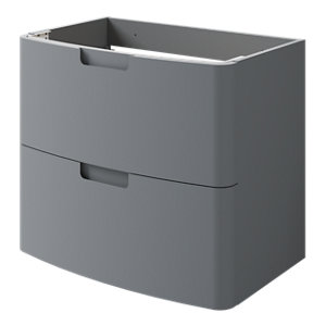 Meuble sous vasque 2 tiroirs Gris "Himalia" L. 70 x H. 60 x P. 45 cm