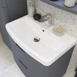 Plan vasque "Himalia" H. 13,2 x l. 70,3 x P. 45,9 cm.