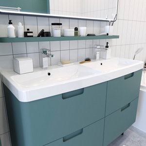 Plan vasque "Himalia" H. 13,2 x l. 120,5 x P. 45,9 cm.