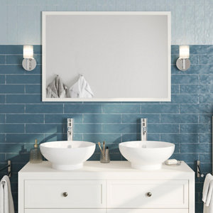 Miroir de salle de bains blanc "Perma" L.100 x H.70 x P.1,6 cm