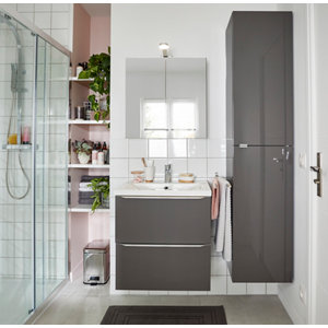 Meuble sous vasque à suspendre "Imandra" gris taupé 60 cm