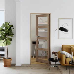 Bloc-porte Connemara vitre, chêne - gauche - 73 cm