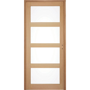 Bloc-porte "Connemara" vitre chêne gauche - 83 cm