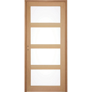 Bloc-porte "Connemara" vitre chêne droit 83 x l. 83 cm