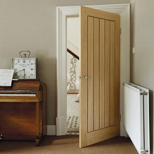 Bloc-porte "Cottage" plaqué chêne gauche - l. 83 cm