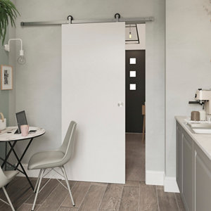 Porte coulissante "Alpille" blanche H. 204 cm x Larg. 83 cm