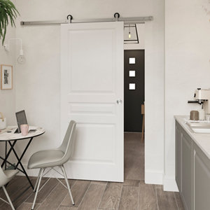 Porte coulissante blanche "Ordesa" H. 204 cm x Larg. 83 cm x ép. 40 mm