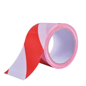 Ruban de signalisation rouge et blanc 50 mm x 100 m
