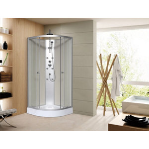 Cabine de douche hydromassante "White & Silver" - 85 x 85 cm
