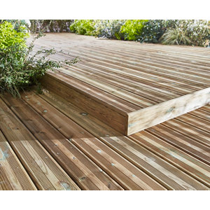 Lame de terrasse en pin "Lemhi" C4 - Vert - L. 240 x l. 14,4 cm, ép. 27 mm