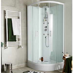 Cabine de douche hydromassante "Onega" - Blanc - L. 85 x l. 85 x H. 225 cm