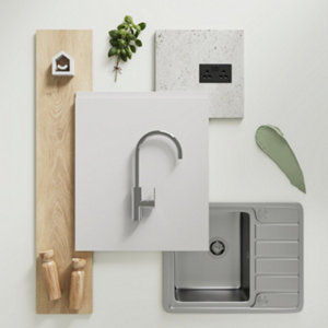 Côté de remplacement haut "Garcinia" gris brillant l.32 x h.72 x ép.1,8 cm