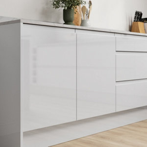 Façade 1 porte "Garcinia" gris brillant l.14,7 x h.71,5 cm