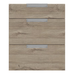 Façade 1 tiroir + 2 casseroliers "Pachira" bois l.59,7 x h.71,5 cm