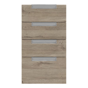 Façade 3 tiroirs + 1 casserolier "Pachira" bois l.39,7 x h.71,5 cm