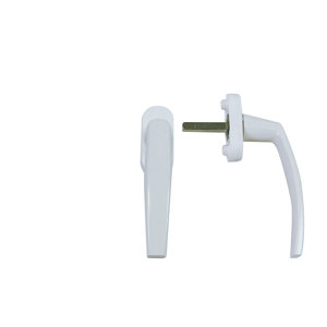 Poignée alu blanche pour fenêtre PVC blanche arrondie - sans clé