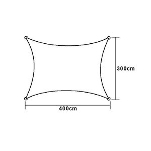 Voile d'ombrage rectangulaire 4 x 3 m