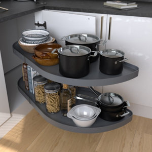 Rangement coulissant gauche space pour meuble bas d'angle 120cm