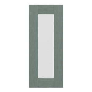 Façade 1 porte vitrée 30cm COLINE vert sauge - l. 29.7 x h. 71.5cm