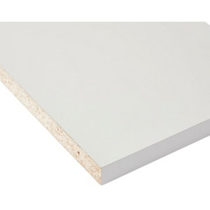 Tablette mélaminée blanc glossy L. 200 x l. 60 cm - Ép. 18 mm