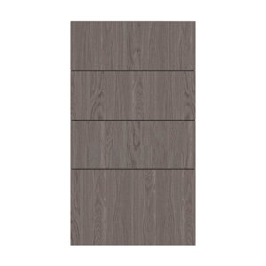 Façade 3 tiroirs + 1 casserolier 40cm "Basilie" chêne gris - L. 39.7 x H. 71.5cm