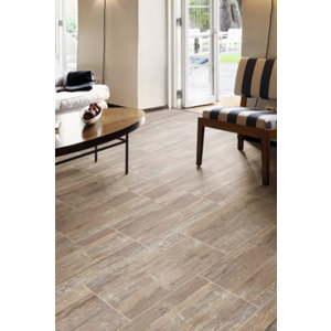 Carrelage de sol intérieur "Tortori" marron - l. 30,8 x L. 61,5 cm