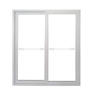 Baie vitrée PVC blanc 2 vantaux  H.200 x l.240 cm