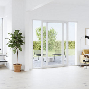 Baie vitrée PVC blanc 2 vantaux H.215 x l.180 cm