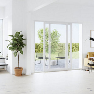 Baie vitrée PVC blanc 2 vantaux H.215 x l.240 cm