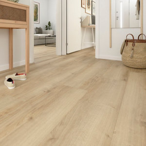 Sol stratifié à clipser aspect chêne  "Curral" - L. 128,5 x l. 28 cm x Ép. 8 mm