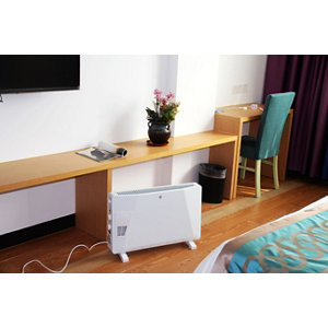 Convecteur mobile en métal blanc avec mode turbo et timer 2500W