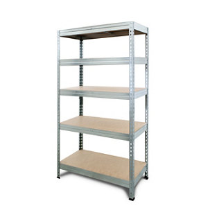 Étagère garage bois/métal Hecta 5 tablettes - H.180 x l.67,5 x P.40 cm