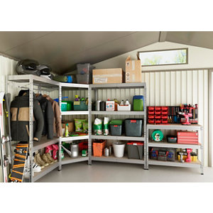 Étagère garage bois/métal Hecta 5 tablettes - H.180 x l.97 x P.40 cm