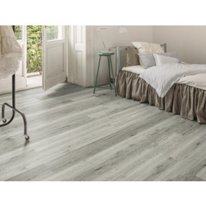 Sol stratifié "Batley" gris foncé - L. 138,3 x l. 19,3 cm, , Ép. 7 + 2 mm