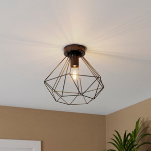 Plafonnier 1xE27 noir "Simion"