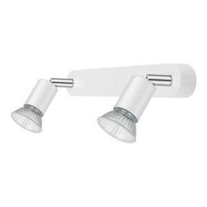 2 Spots GU10 blanc 7 W 220 - 240V H. 10,5 x L. 26 x l. 4 cm