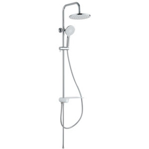 Colonne de douche avec étagère blanche