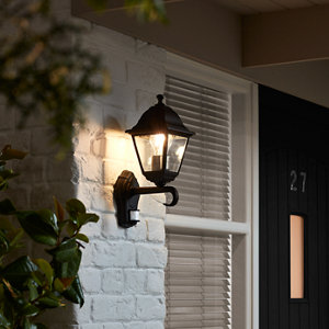 Applique murale à détection de mouvements "Varennes" IP44 E27 - Noir