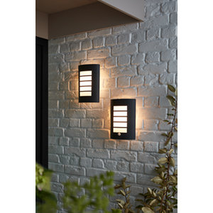 Applique murale à détection de mouvements "Larixa" IP44 E27 - Anthracite