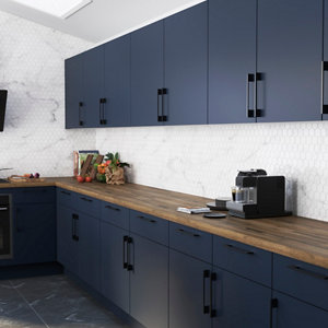 Façade 1 porte 60cm "Dorice" bleu mat - l. 59.7 x h. 71.5cm