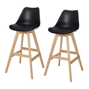 Lot de 2 tabourets de bar "Brina" noirs