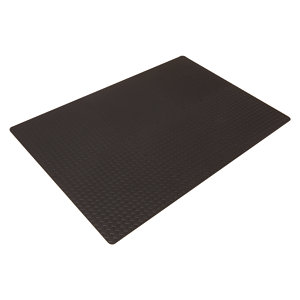 Lot de 6 dalles de sol clipsables antidérapantes noires - 600 x 600 mm