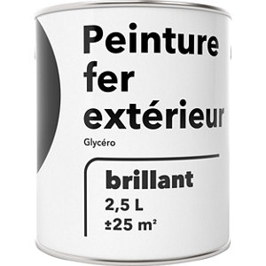 Peinture extérieur métal 2,5 L blanc brillant glycero