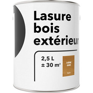 Lasure bois extérieur chêne doré 2,5 L satin