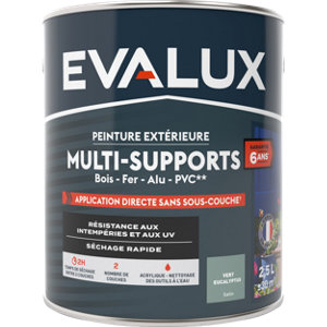 Peinture extérieure Satin multi supports 2,5 L eucalyptus