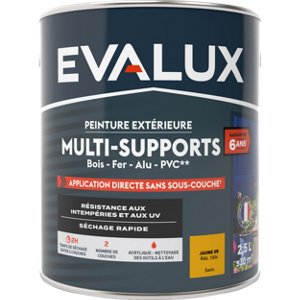 Peinture extérieure Satin multi supports 2,5 L jaune d'or