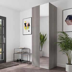 Porte battante imitation chêne grisé Homny H. 225 X L. 37,5 cm.