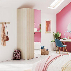 Porte battante imitation chêne clair Homny H. 225 X L. 50 cm