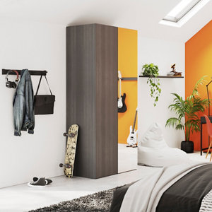 Porte battante imitation chêne grisé Homny H. 225 X L. 50 cm